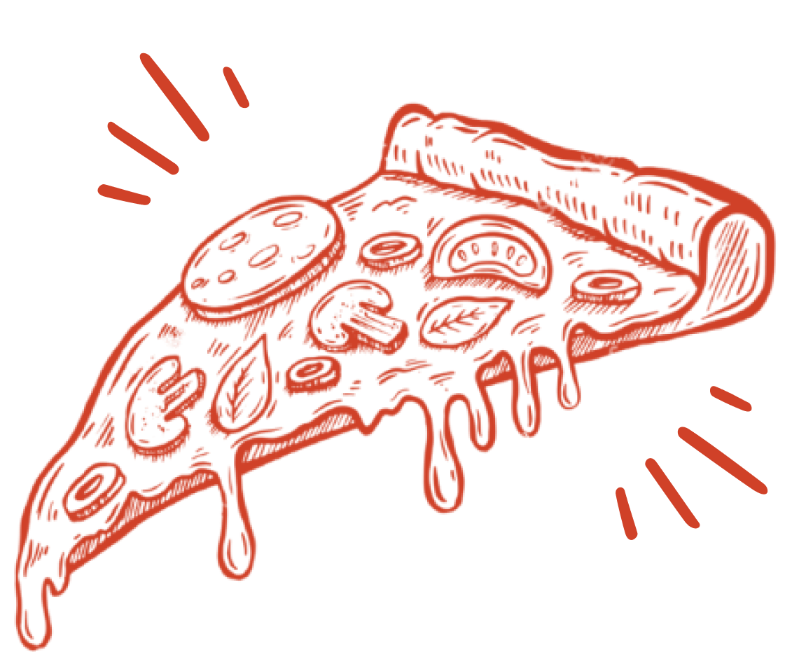 pizza slice red outline