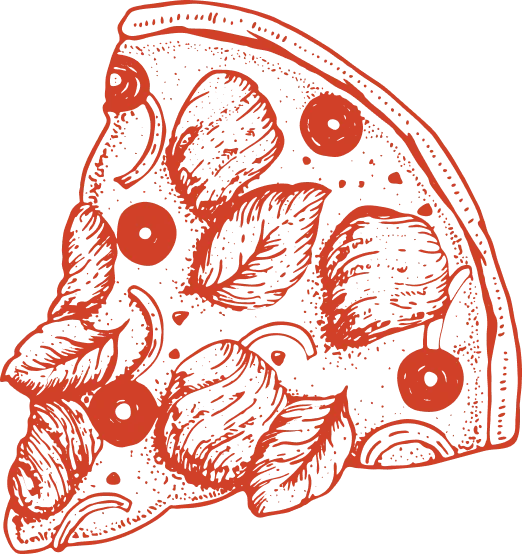 pizza slice red outline
